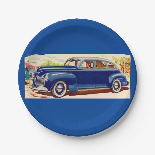 blau 1941 Plymouth Pappteller (Vorderseite)