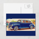 blau 1941 Plymouth Postkarte (Vorne/Hinten)