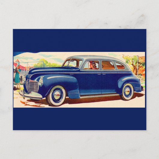 blau 1941 Plymouth Postkarte (Vorderseite)
