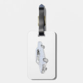 Blau 1967 Chevy Chevelle Bleistift-Art-Zeichnen Gepäckanhänger (Rückseite vertikal)