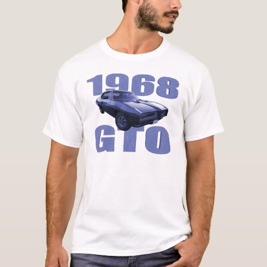 Blau 1968 Pontiacs GTO T-Shirt (Vorderseite)