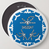 Blau, 3. Augen-Chakra "Einsicht" Libelle weißer Hi Button (Vorne & Hinten)