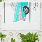 Blau 57 Chevy Geschirrtuch (Gefaltet)