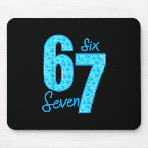Blau 67 Lustiges Meme Mousepad