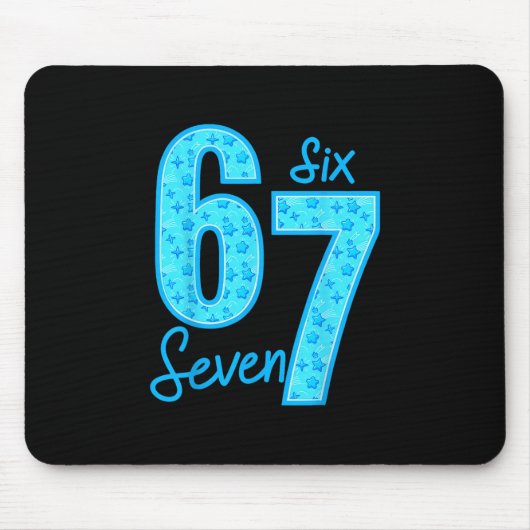 Blau 67 Lustiges Meme Mousepad (Vorne)