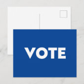 Blau "abstimmen" postkarte (Vorne/Hinten)