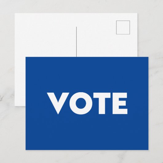 Blau "abstimmen" postkarte (Vorne/Hinten)