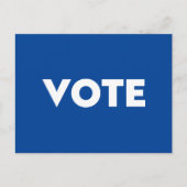 Blau "abstimmen" postkarte (Vorderseite)