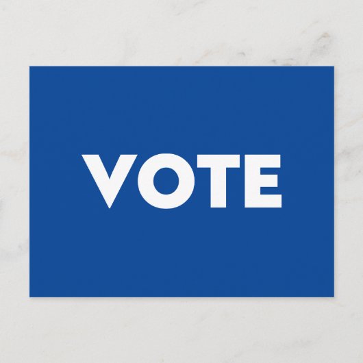 Blau "abstimmen" postkarte (Vorderseite)