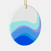 Blau Abstrakt 1112 Keramik Ornament (Rechts)
