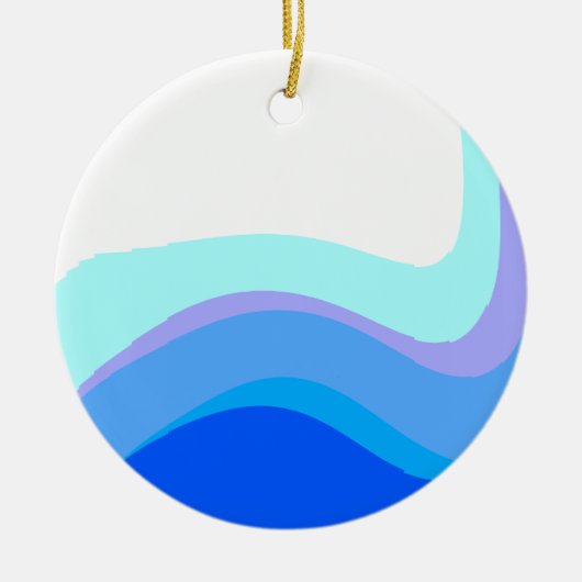 Blau Abstrakt 1112 Keramik Ornament (Vorne)