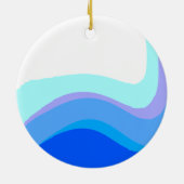 Blau Abstrakt 1112 Keramik Ornament (Hinten)