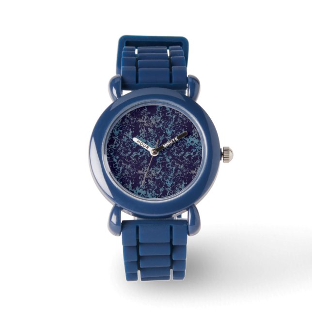 Blau Abstrakt Armbanduhr (Vorderseite)