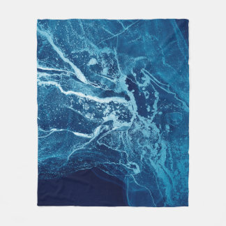 Blau Abstrakt. Blauer und weißer Farbblock. Lösche Fleecedecke