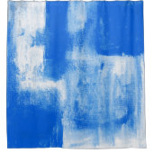 Blau Abstrakt Duschvorhang (Vorderseite)