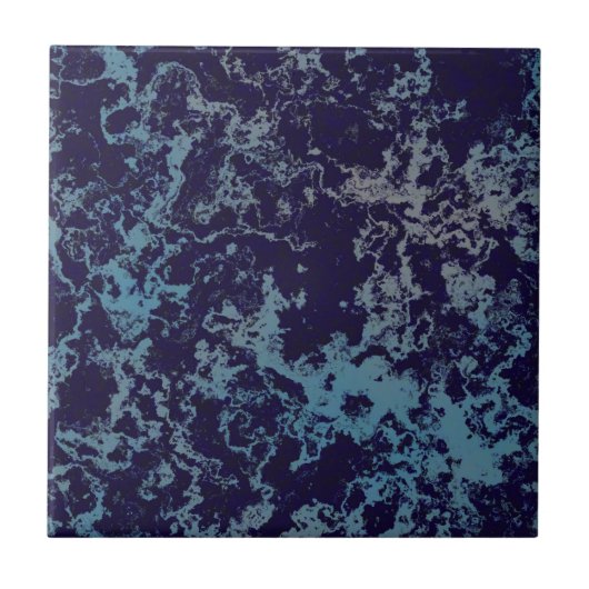 Blau Abstrakt Fliese (Vorderseite)