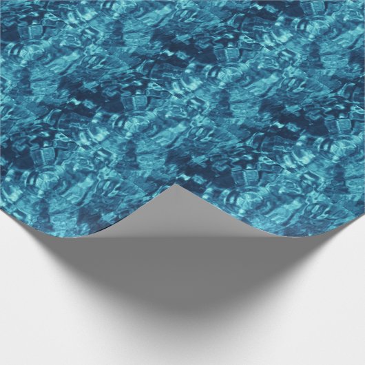 Blau Abstrakt Geschenkpapier (Ecke)