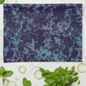 Blau Abstrakt Geschirrtuch (Gefaltet)