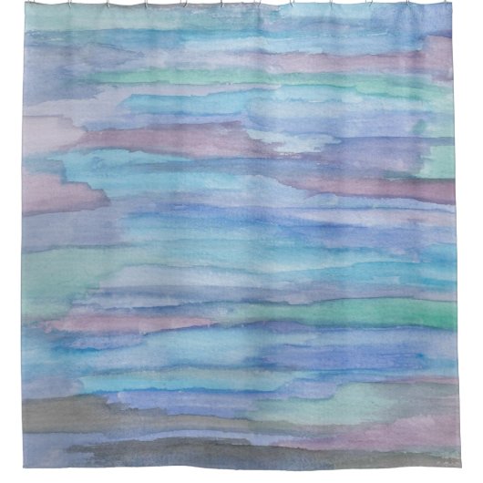 Blau Abstrakt: Januar Morgen Duschvorhang (Vorderseite)