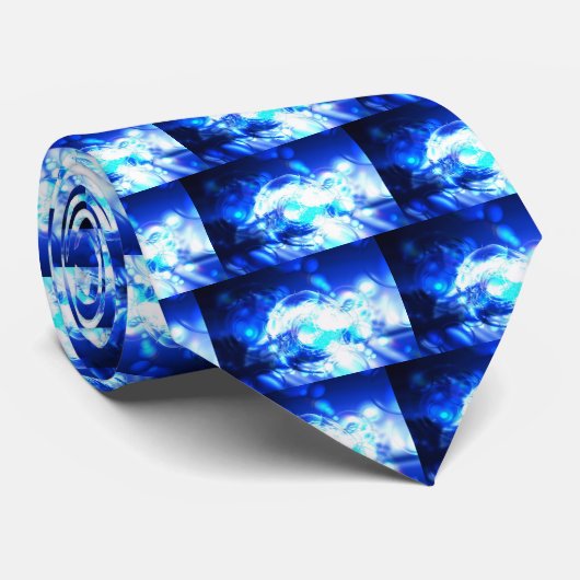 Blau Abstrakt Krawatte (Gerollt)