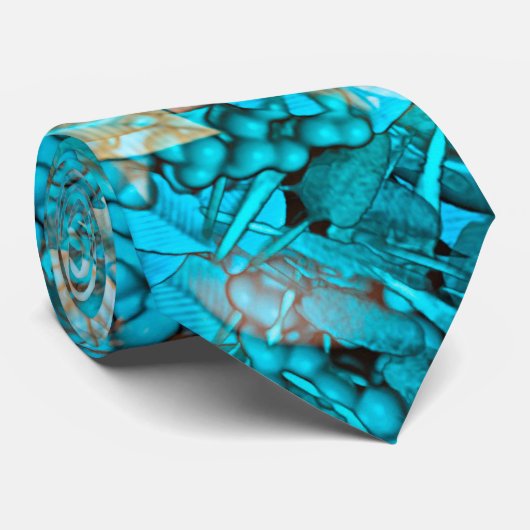 Blau Abstrakt Krawatte (Gerollt)