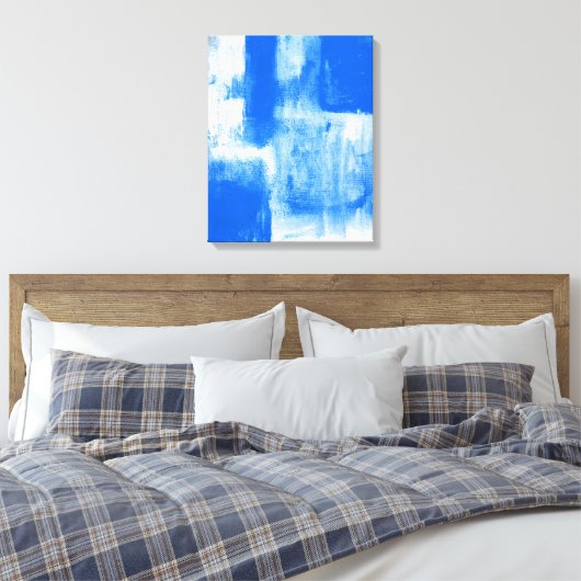 Blau Abstrakt Leinwanddruck (Insitu (Schlafzimmer))