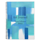 Blau Abstrakt mit Name/Year Art Journal/ Notizblock (Vorderseite)