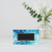 Blau, abstrakt, modern, schaumblau visitenkarte (Stehend Vorderseite)