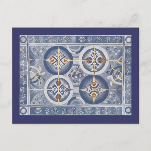 Blau Abstrakt Postkarte (Vorderseite)