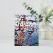 Blau Abstrakt Postkarte (Stehend Vorderseite)