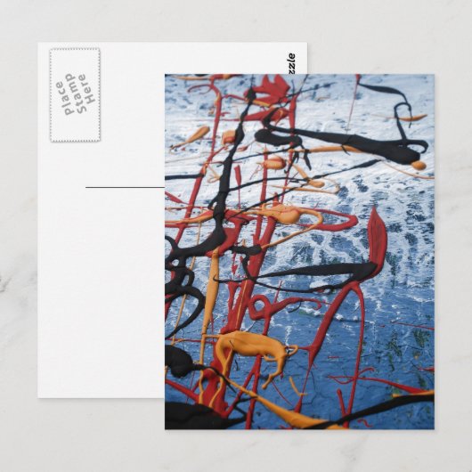 Blau Abstrakt Postkarte (Vorne/Hinten)