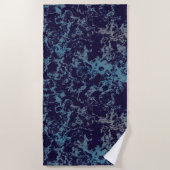 Blau Abstrakt Strandtuch (Vorderseite)