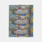 Blau Abstrakt Teppich Fleecedecke (Vorderseite)
