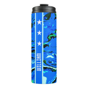 Blau abstrakt thermosbecher
