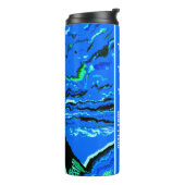Blau abstrakt thermosbecher (Nach links gedreht)