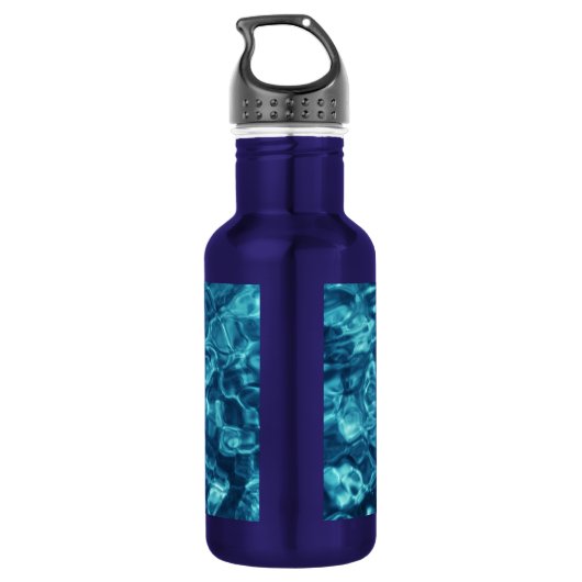 Blau Abstrakt Trinkflasche (Rückseite)