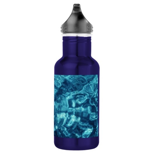 Blau Abstrakt Trinkflasche (Rechts)