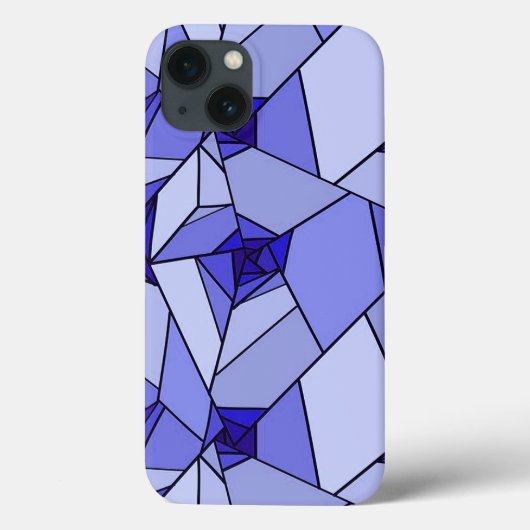 Blau abstraktes geometrisches Muster Case-Mate iPhone Hülle (Rückseite)