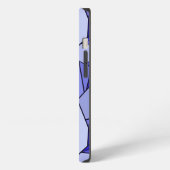 Blau abstraktes geometrisches Muster iPhone Hülle (Linke Seite)