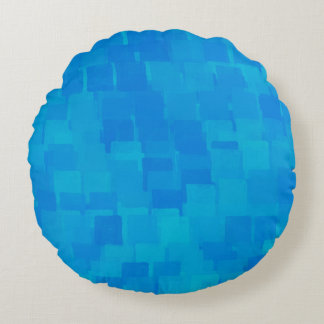 Blau abstraktes Muster Rundes Kissen