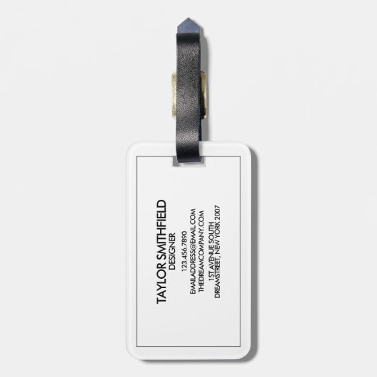 Blau Acryl Moderne Beruflich Gepäckanhänger (Rückseite vertikal)