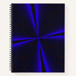 Blau akzentuiertes Kleeblatt geometrisches Spiraln Notizblock