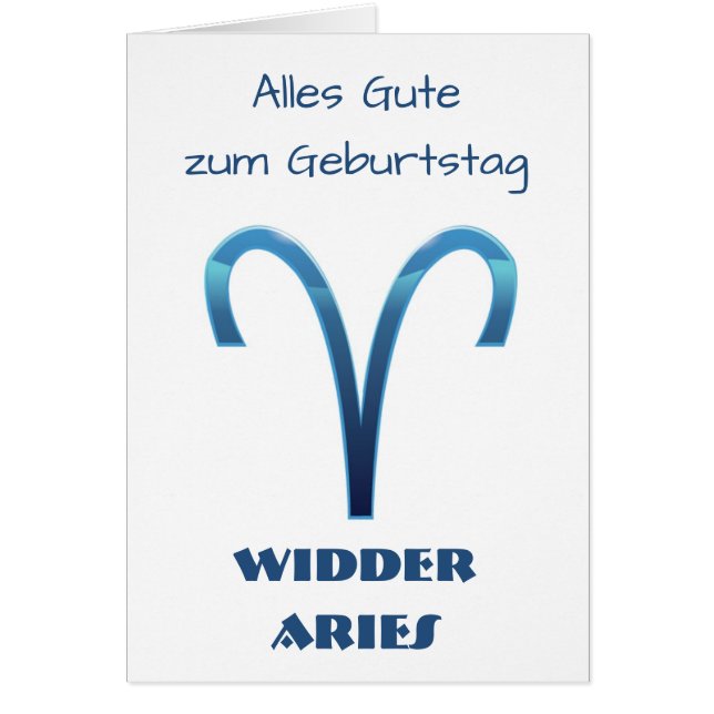 Blau Alles Gute zum Geburtstag Widder (Vorne)