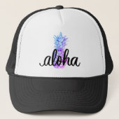 Blau-Aloha Ananas-Fernlastfahrer-Hut Truckerkappe (Vorderseite)
