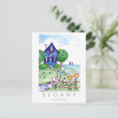 blau am Meer Postkarte (Stehend Vorderseite)