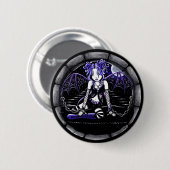 "Blau angeketteter" gotischer feenhafter Kunst Button (Vorne & Hinten)