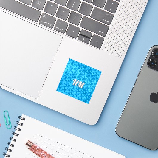 Blau anpassen anfänglich einfach aufkleber (Laptop mit iPhone)
