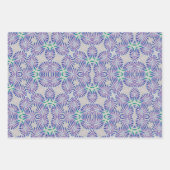 Blau Antifloral Geschenkpapier Set (Vorderseite 2)