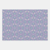 Blau Antifloral Geschenkpapier Set (Vorderseite)