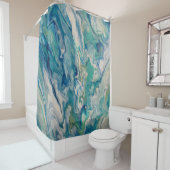 Blau, Aqua, gelb, modern abstrakt Duschvorhang (Beispiel)